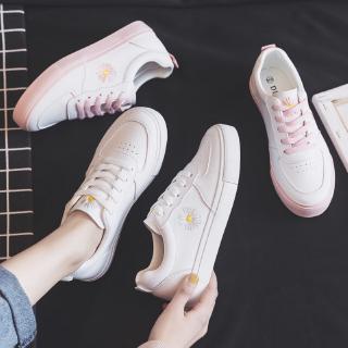  Sepatu  Sneakers Wanita Model Flat Motif Bunga  Daisy Warna  