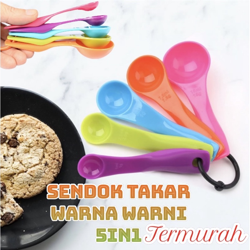 Sendok takar set 5 in 1 warna warni ukuran kue air bumbu - MJB