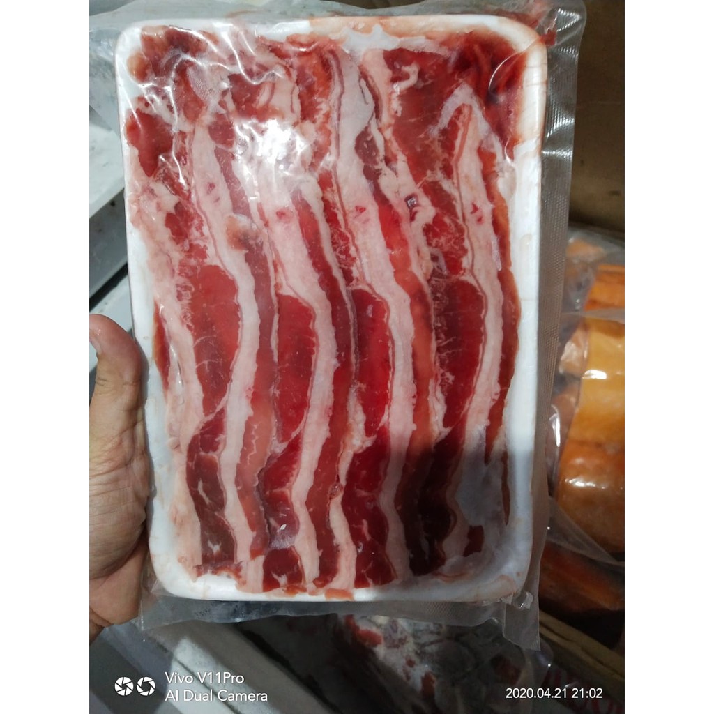 

DAGING SAPI BEEF SLICE SHORTPLATE HALAL FROZEN TIPIS BEKU MURAH 1KG