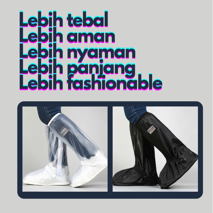 Jas Hujan Sepatu Cover Sepatu Anti Air Hujan Transparan Pelindung Cover Shoes Rain-1