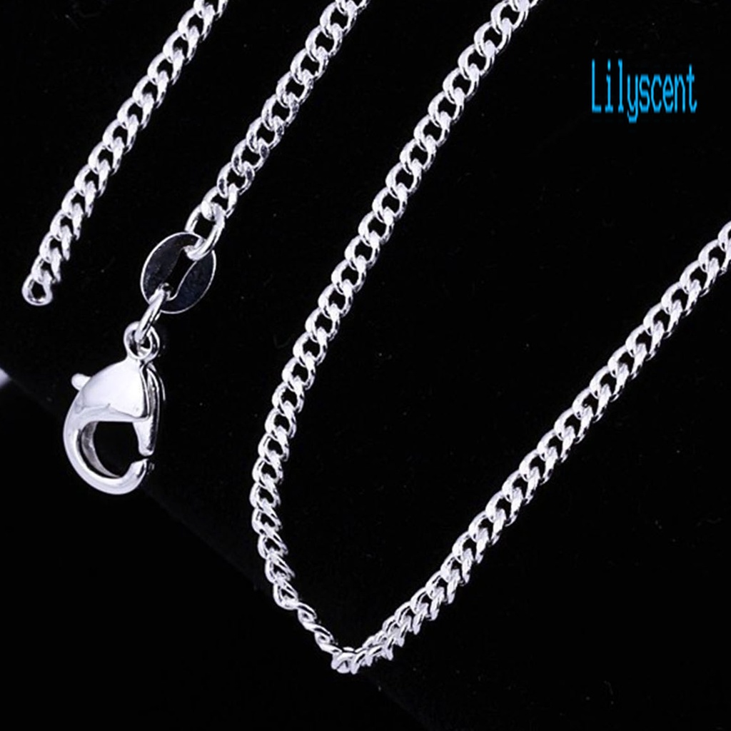 Lily Kalung Rantai Tembaga Tebal Panjang Warna Silver Gaya Hip Hop Untuk Unisex / Pria / Wanita