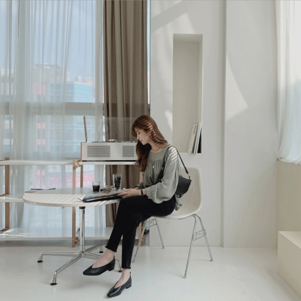 【xiaozhainv】Kemeja wanita bahan sifon satin longgar korea-7