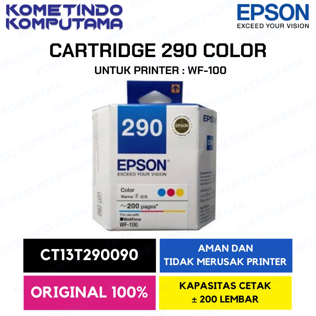 290 WF100 Color Tinta Catridge Epson 100% Original C13T290090