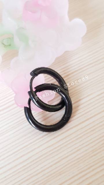 READY New Anting Titanium Black model bulat simple elegant Dan Antikarat