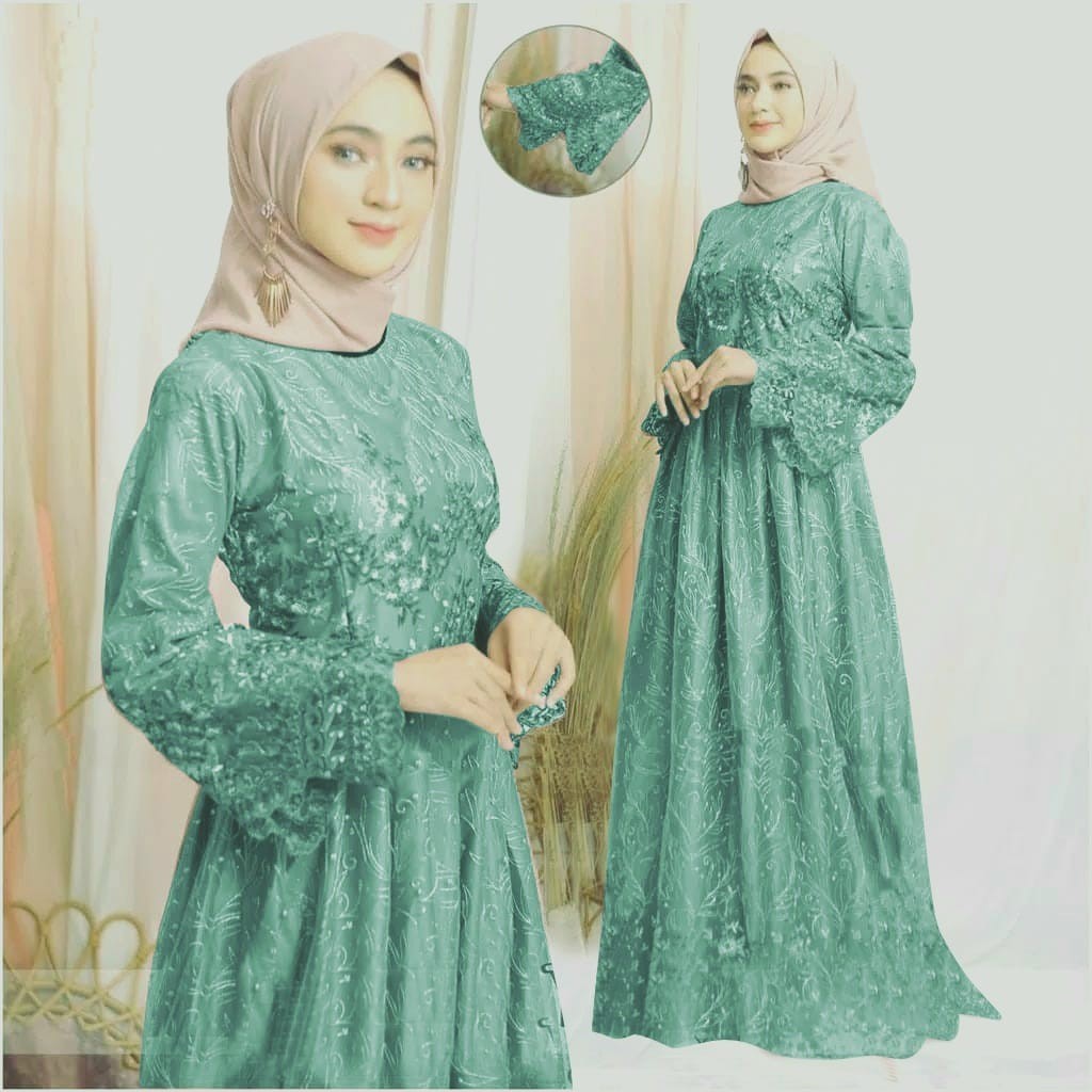 (GAMIS TERBARU)GAMIS TILE SYAKIRA/M/L/XL/XXL/XXXL/GAMIS TERBARU 2021/GAMIS JUMBO/GAMIS LEBARAN WANITA MUSLIM/BAJU MODEL TERBARU PAKAIAN WANITA/GAMIS BRUKAT/GAMIS TILE/GAMIS KONDANGAN WANITA/MAXI TILE/BAJU GAMIS/DRESS MAXI/GAMIS PESTA-HIJAU WARDAH