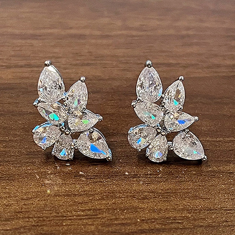 Anting Stud Cubic Zircon Untuk Aksesoris Perhiasan Wanita