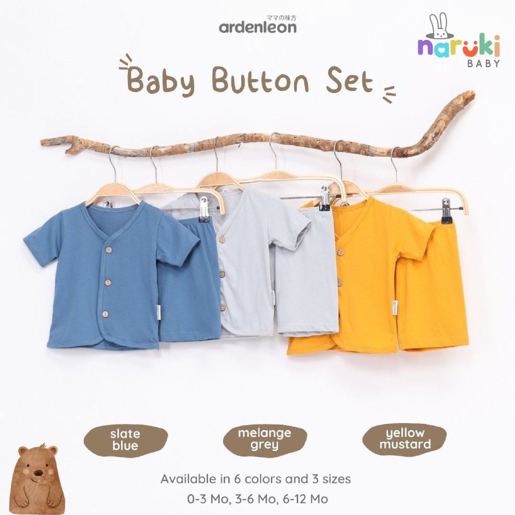 Ardenleon Baby Button Set Arden Leon Baju Setelan Bayi