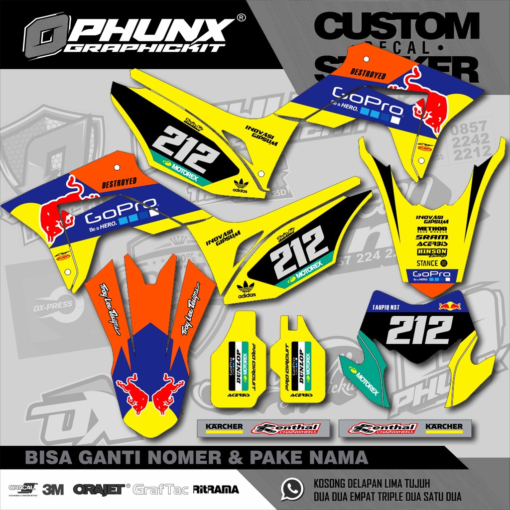 Sticker Decal CRF Tema Redbull Gopro