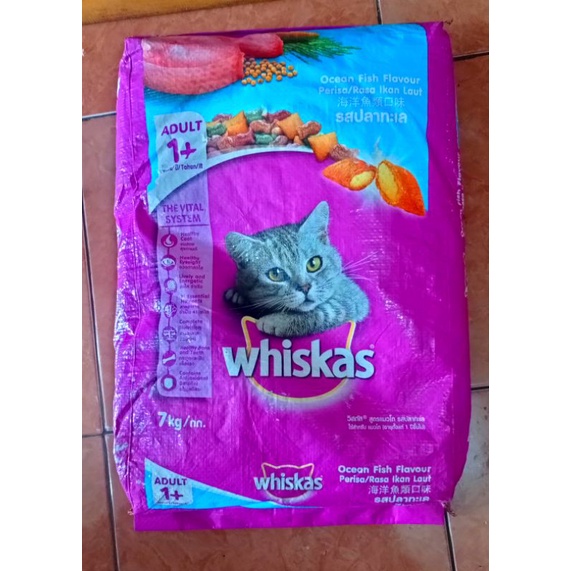 Whiskas oceanfish Adult 7kg / EKSPEDISI / makanan kucing whiskas oceanfish 7kg