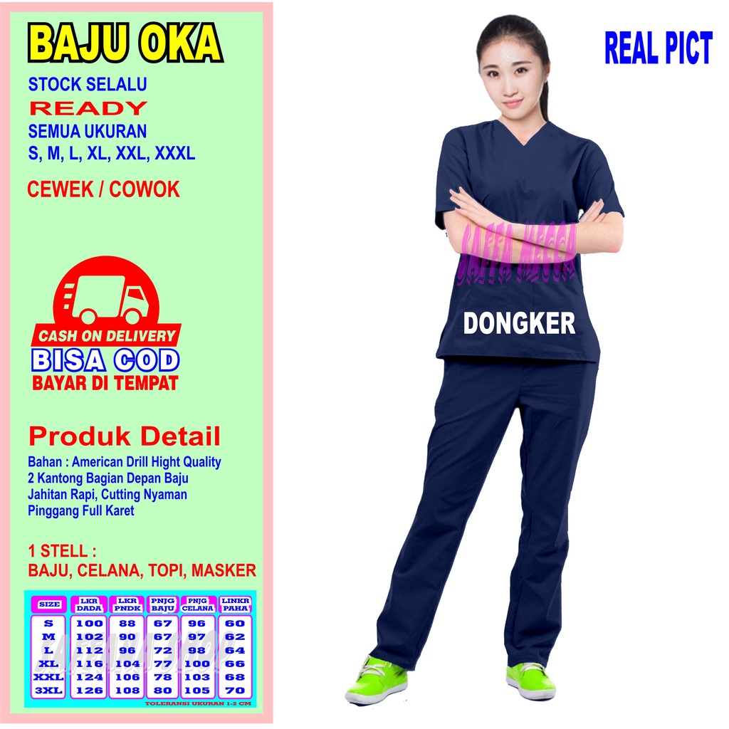 Scrub Perawat  Baju Oka COD  Scrub Baju Jaga  Baju OKA   Baju OK   Baju Perawat   Pria  Wanita Harga Murah Terbaru Lengan Pendek