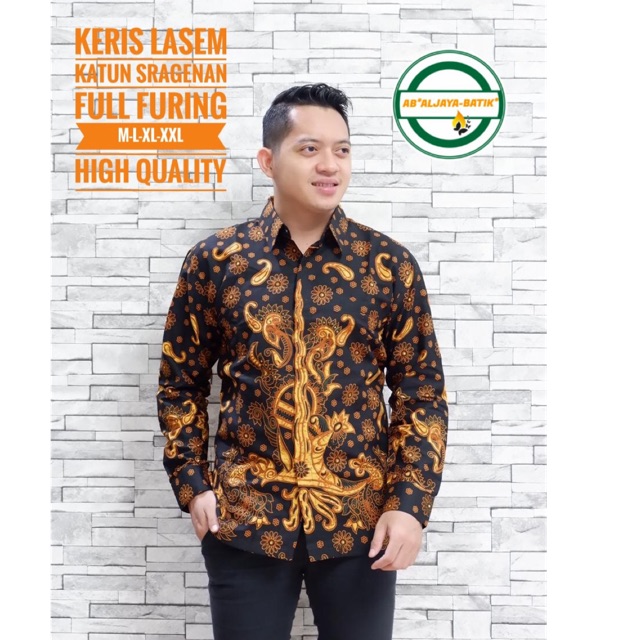 Batik Pria KERIS LASEM LAPIS FURING Katun Halus Ori Solo