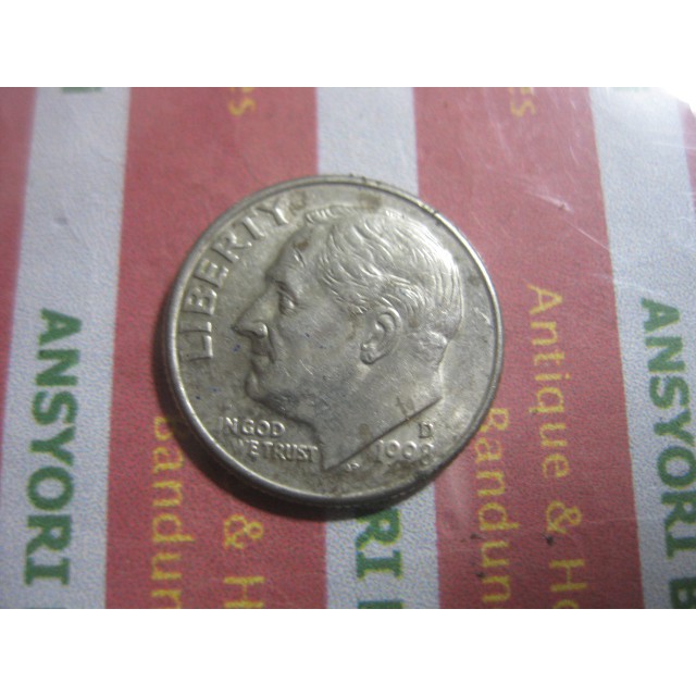 Koin Amerika 1 Dime 1998 D Iklan H589