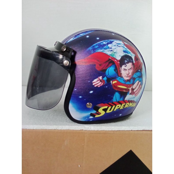 HELM RETRO BOGO ANAK KULIT KARAKTER MOTIF COWOK USIA 5-8 TAHUN