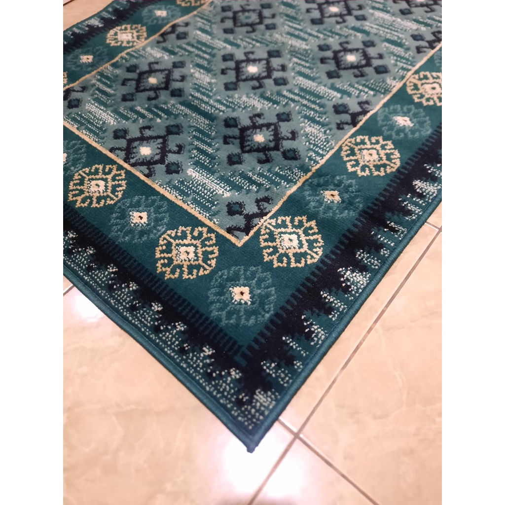 KARPET MIRZAE 100 X 150 MZ02 GREEN Karpet Lantai Hijau, Permadani Bulu Tebal-4