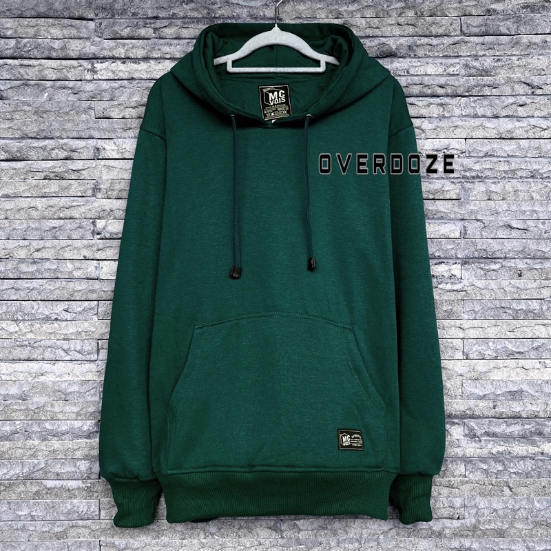 Sweater Hoodie Polos Pria Wanita Switer Cowok Premium Distro (BAYAR DI TEMPAT)-Hijau Botol (2)