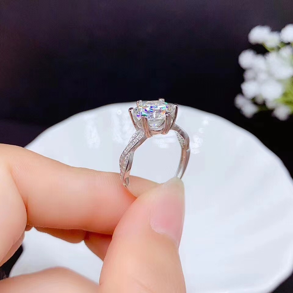 Cincin Berlian Salib Sederhana Wanita 925 Perak