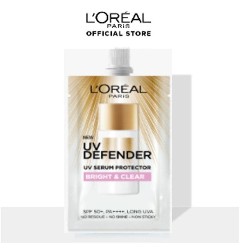 loreal paris uv defender serum protector bright & clear sachet