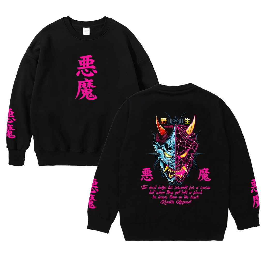 Sweater Hoodie Pria Wanita Unisex - Switer Hodie Tebal Jepang Oni Demon Kreator Apparel