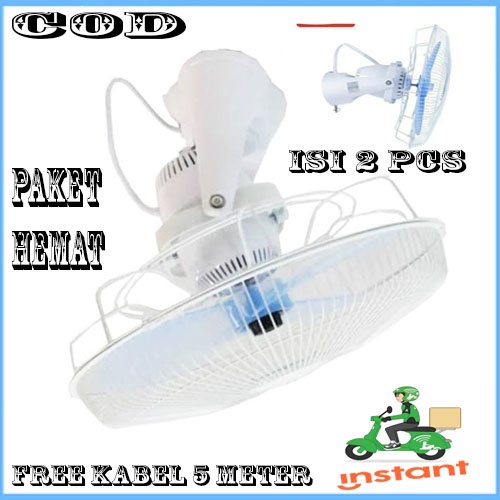 PAKET OKAYAMA-SOGO - 1655 -1602 ISI 2 PCS Okayama Kipas Angin Plafon 16&quot; / Auto Fan FREE KABEL 5 METER PROMO MANTAP