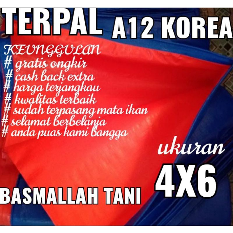 TERPAL PLASTIK A12 UKURAN 4X6 meter merk TRECK