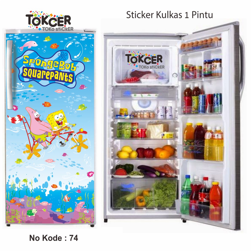 Sticker Kulkas 1 Pintu dan 2 Pintu SPONGEBOB