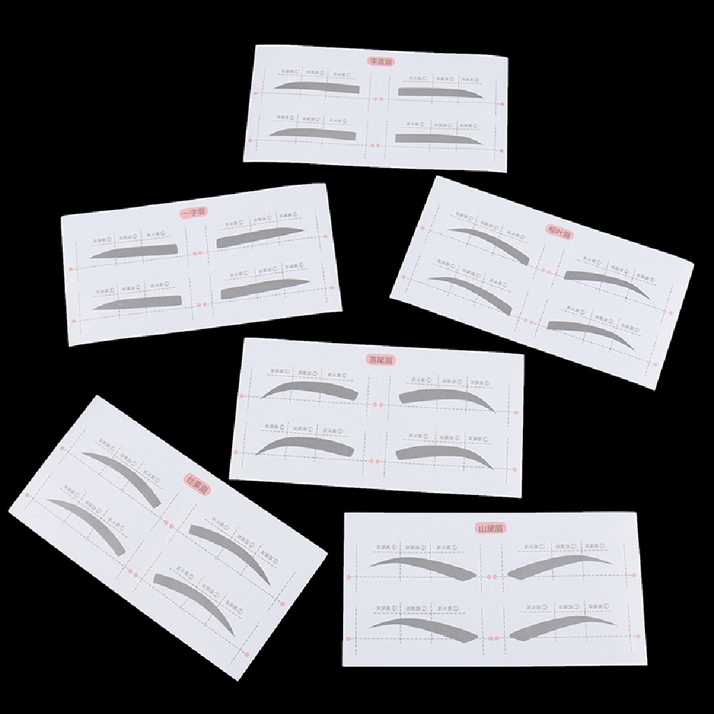 (whitebright3.id) 24 Pasang / Set Stiker Cetakan / Stensil Alis Adjustable Untuk Makeup / Kosmetik Wanita