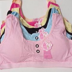 Miniset remaja polos katun model sport bra bh wanita remaja anak perempuan halus lembut busa tipis