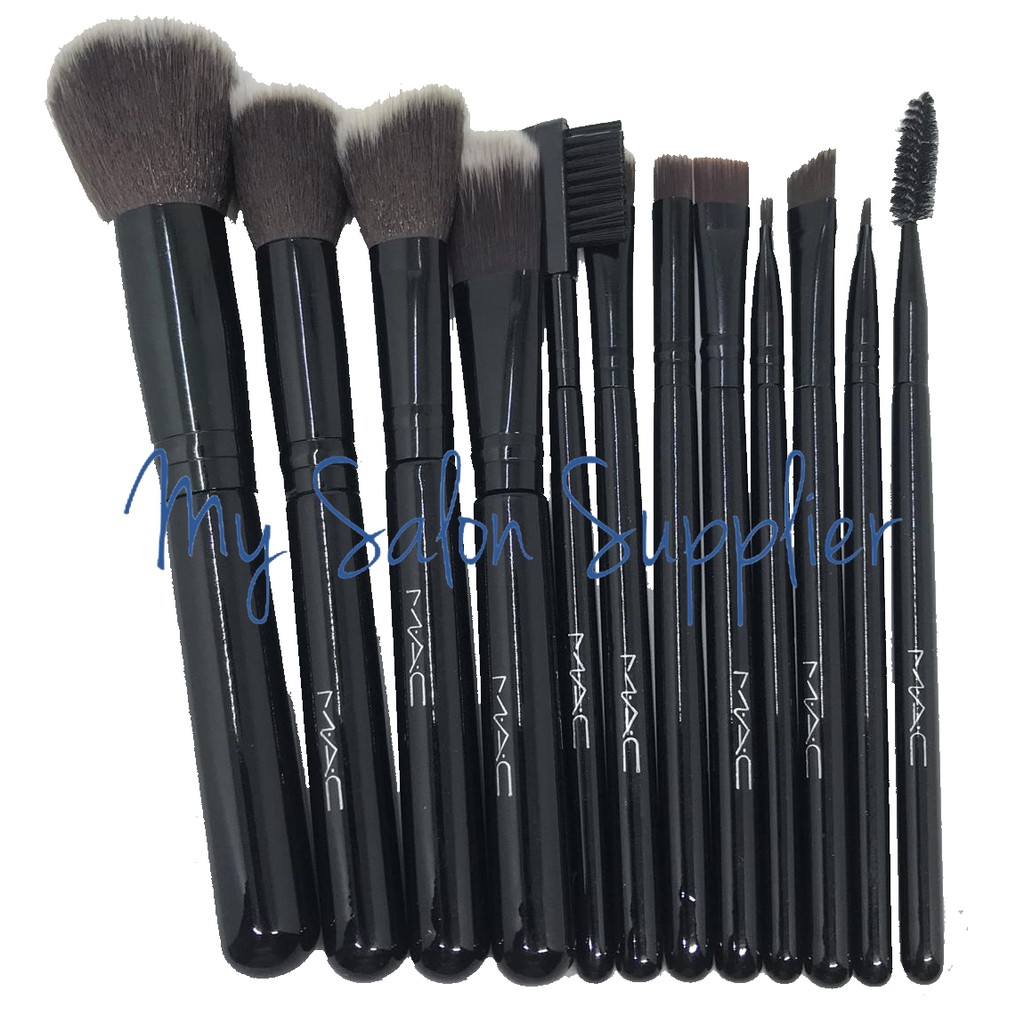 Kuas Make Up Brush Set isi 12 Tabung Hitam Merk