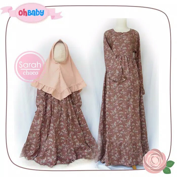 GAMIS COUPLE MOM ANAK OH BABY SARAH CHOCO