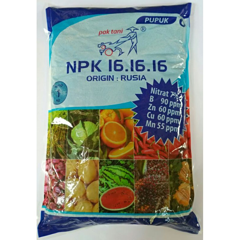 Pupuk NPK 16 16 16 ORIGIN RUSIA kemasan 1kg