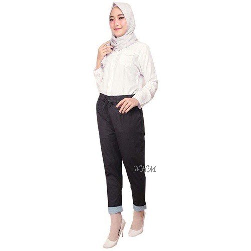 NHM Celana Wanita Baggy Stik Balik, Baggy Boyfriend Pants