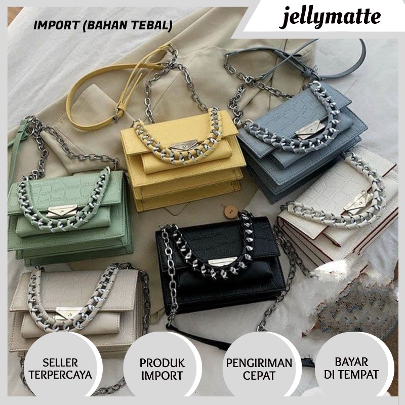 Tas Selempang Wanita Import Croco Rantai #300  3040 730401 BX300 IB3049 7243 5214 JAKARTA