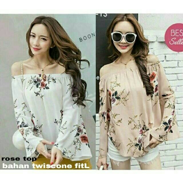 Ms Rose Top / Blouse sabrina wanita kekinian