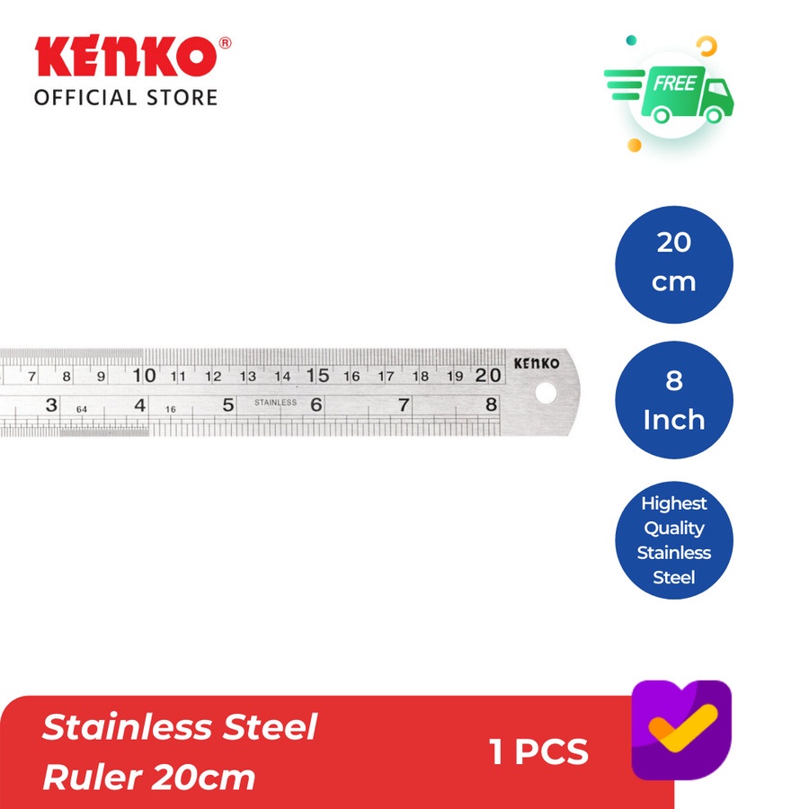 

Kenko Penggaris Stainless Steel Ruler 20cm