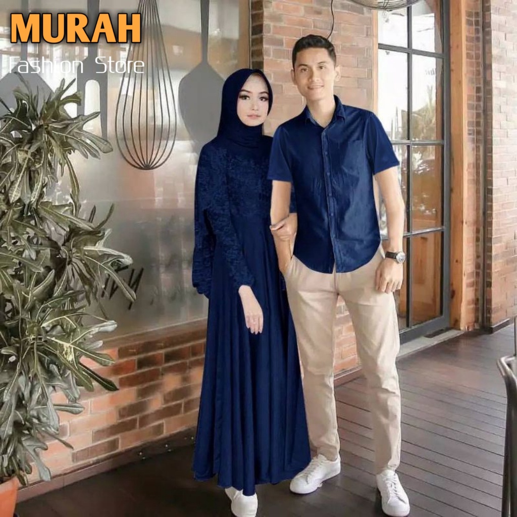 Baju Couple Kondangan Kekinian Modern Kapel Pesta Keluarga Elegan Mewah Pasangan Muslim pesta mewah