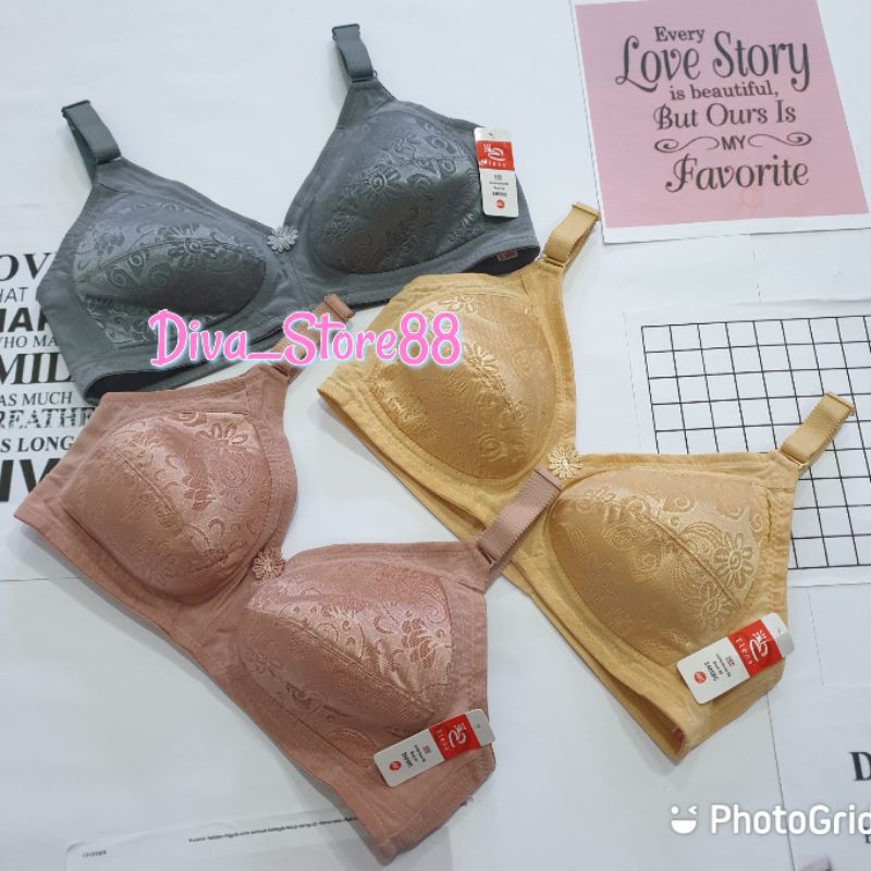 Bra | Bh Elena 24058C Original | Bh Tanpa Busa Tanpa Kawat Cup C Kait 3