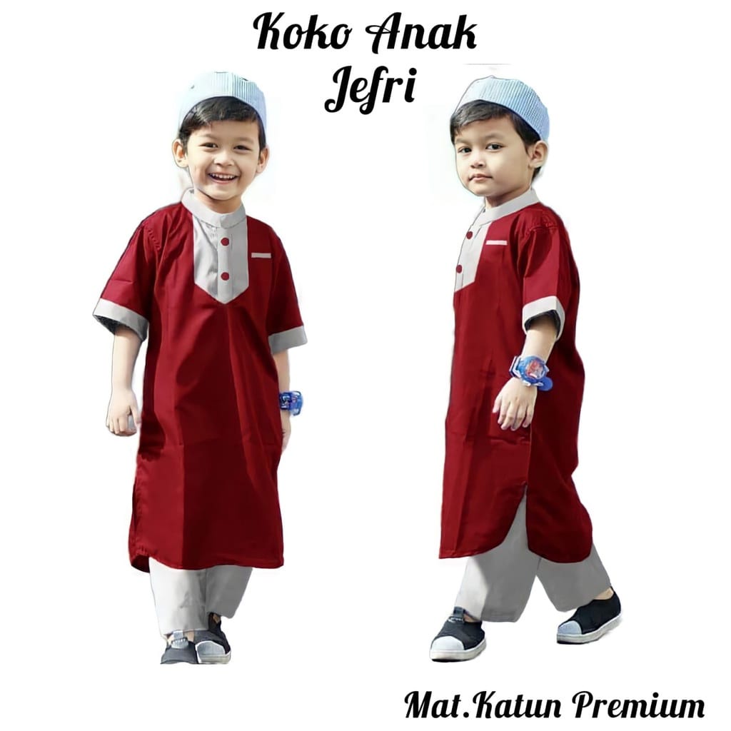 COD Setelan Baju Koko Anak Laki-Laki Terlaris + Peci Koko Jubah Anak Termurah 0 - 10 Tahun