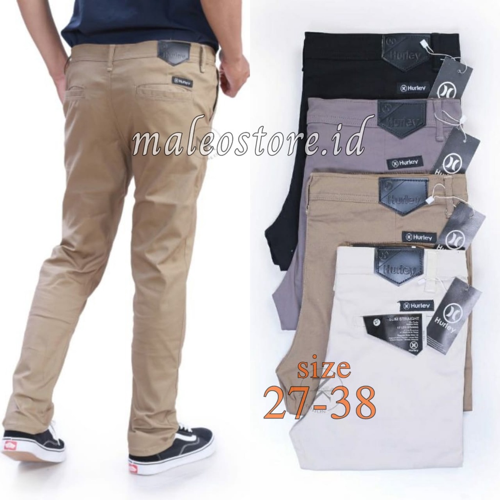 CELANA PRIA CHINO Slim fit Panjang Kerja kantor Santai Liburan Cowok Gentleman Boy Skinnyhtytth