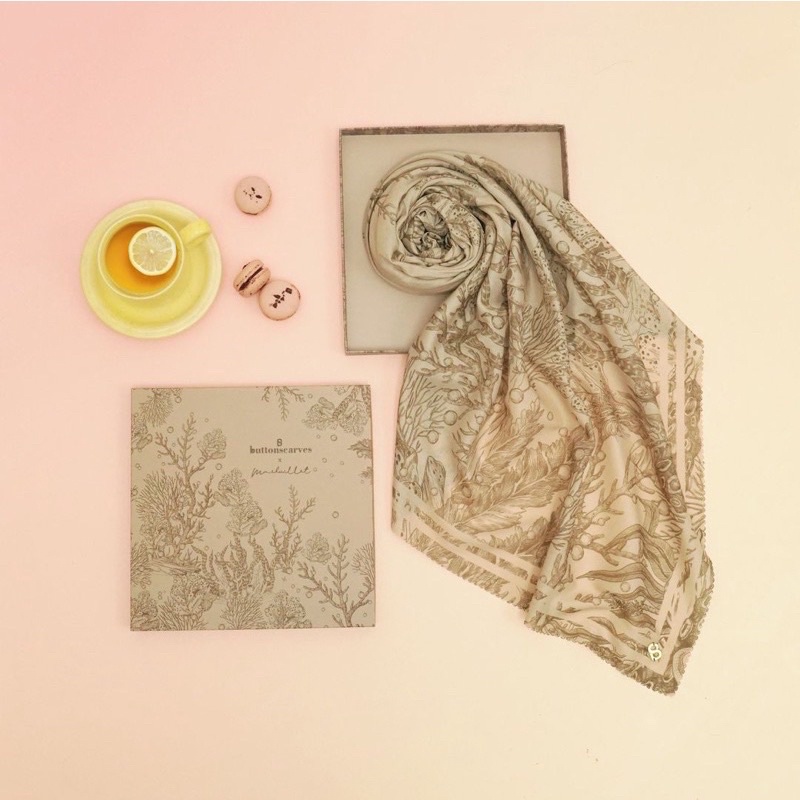 Buttonscarves El mar minorca sand pinky sky sunset voal