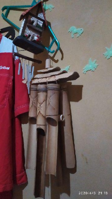 Lonceng Angin Bentuk Rumah Burung 30 X 12 X 7 Cm Rotan Kayu Bambu - Dekorasi Pajangan Rumah Murah