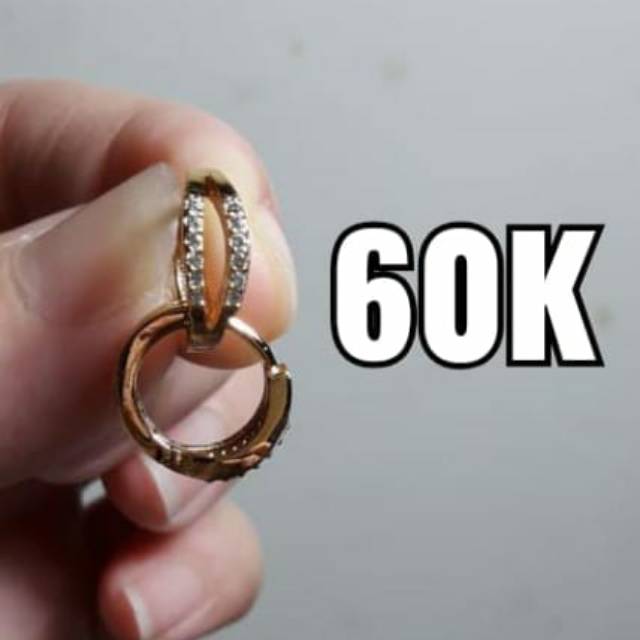 Anting Perak Lapis Emas 18karat