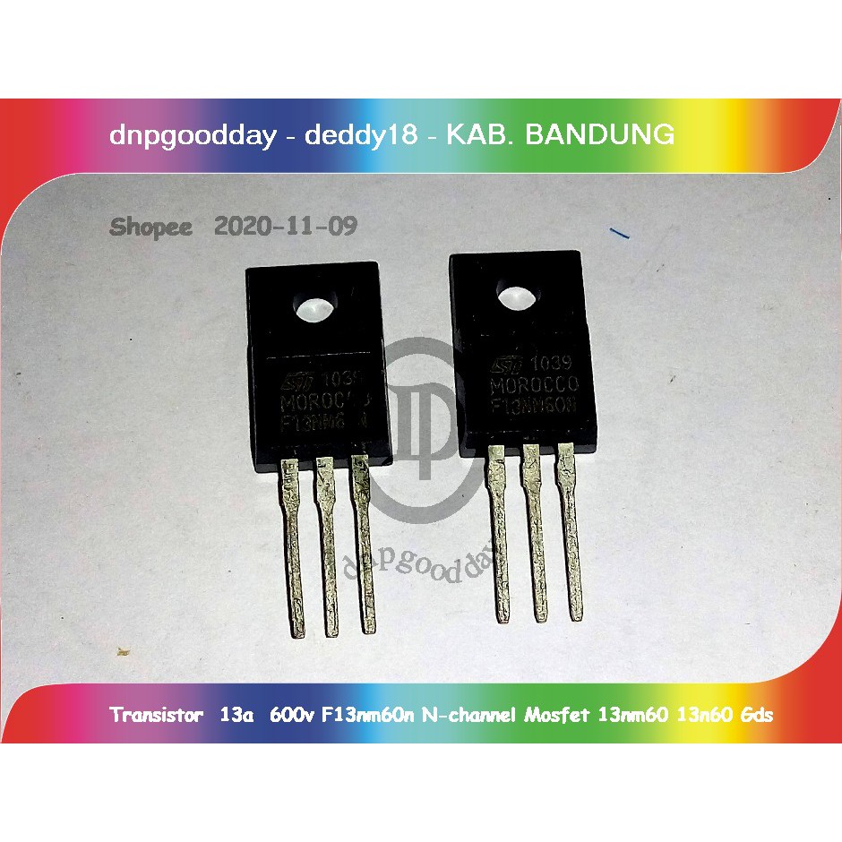 Jual Transistor 13a 600v F13nm60n Nchannel Mosfet 13nm60 13n60 Gds