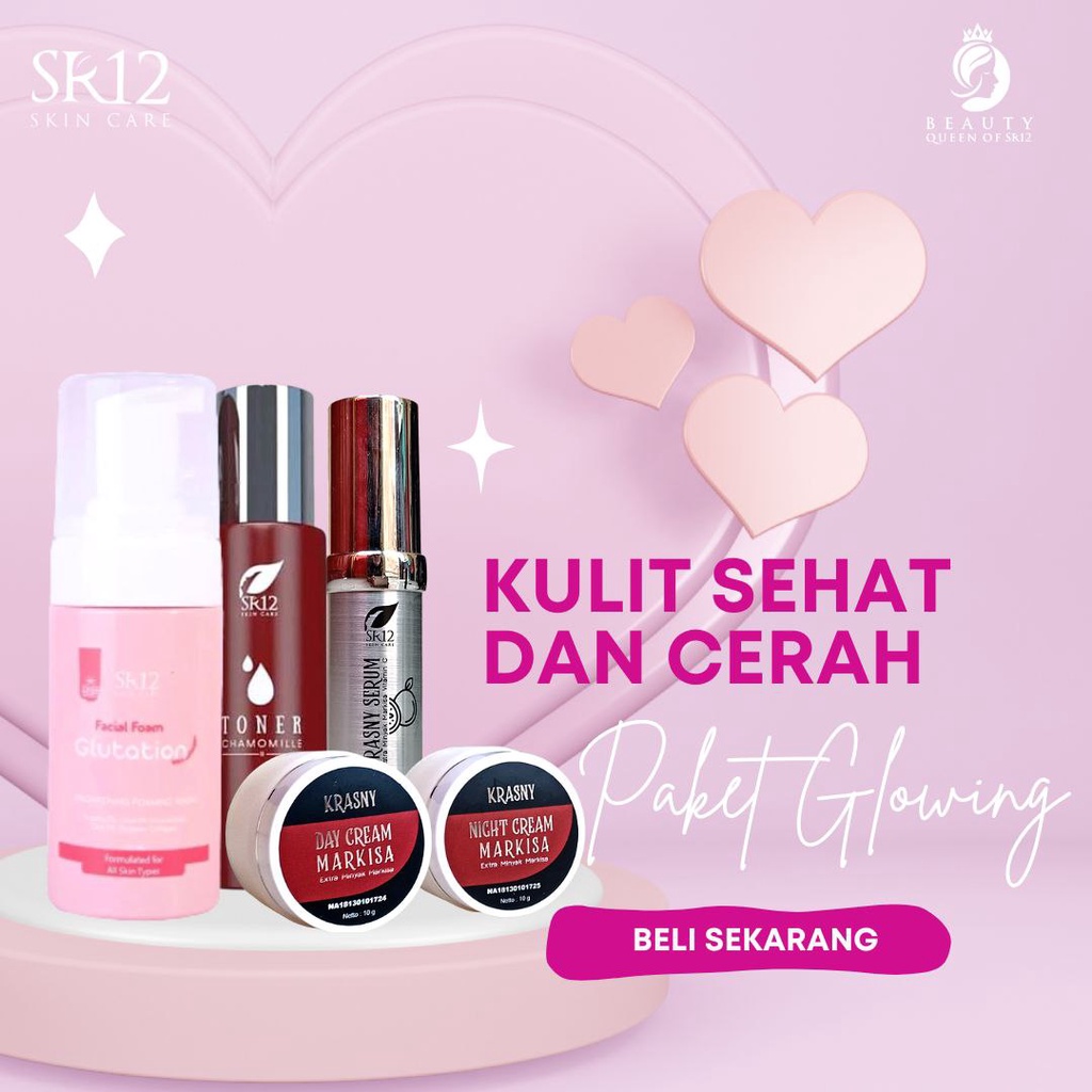 Paket Skincare Glowing Perawatan Untuk Kulit Kering Melembabkan Mencerahkan Wajah Kulit Sehat dan Cerah Cream SIang Malam BPOM