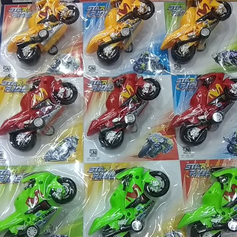 OMAH DOLANAN_MAINAN ANAK MOTO GP SET/MAINAN MINI MOTOR/MAINAN GP ROSSI PULLBACK 3 WARNA