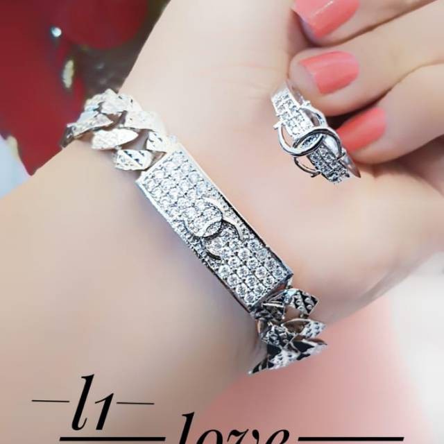 Xuping gelang cincin lapis emas putih 24k 2202