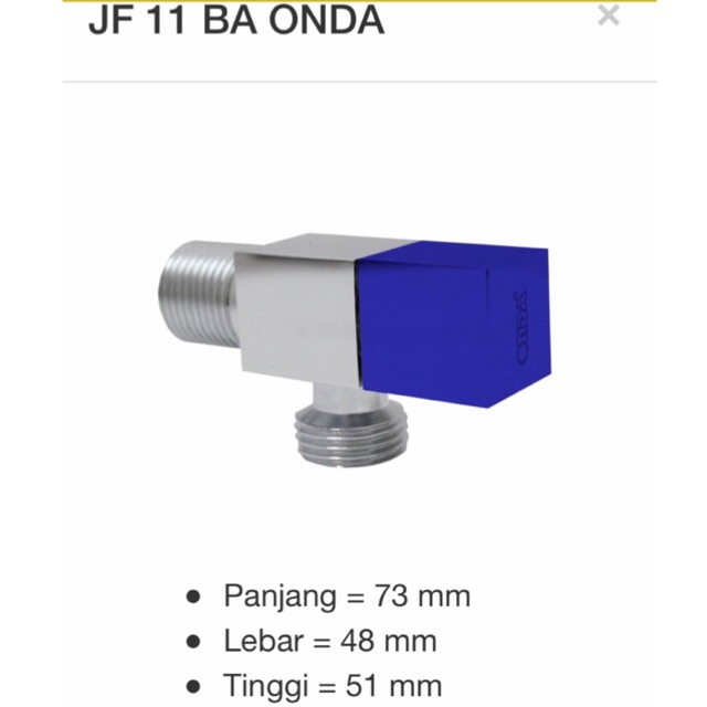 Stop keran toilet JF 11 BA 1/2 inch Onda