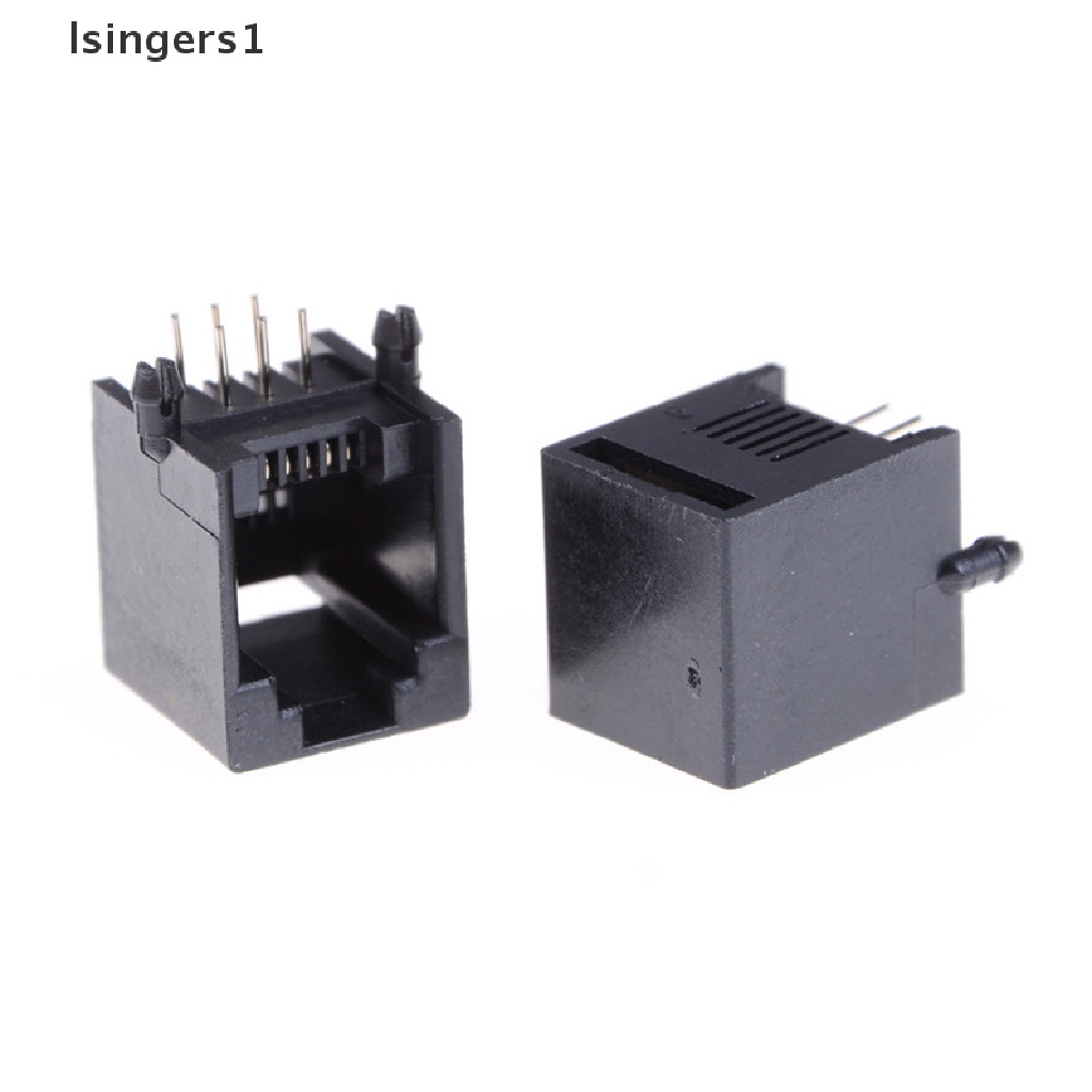 (lsingers1) 10pcs / set RJ11 RJ12 6P6C Soket Jack Internet Komputer