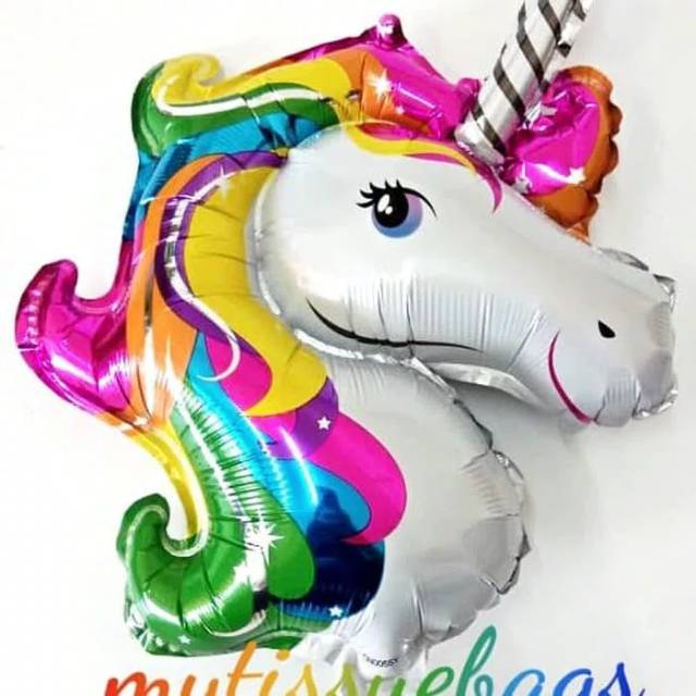 Souvenir ultah anak balon foil unicorn