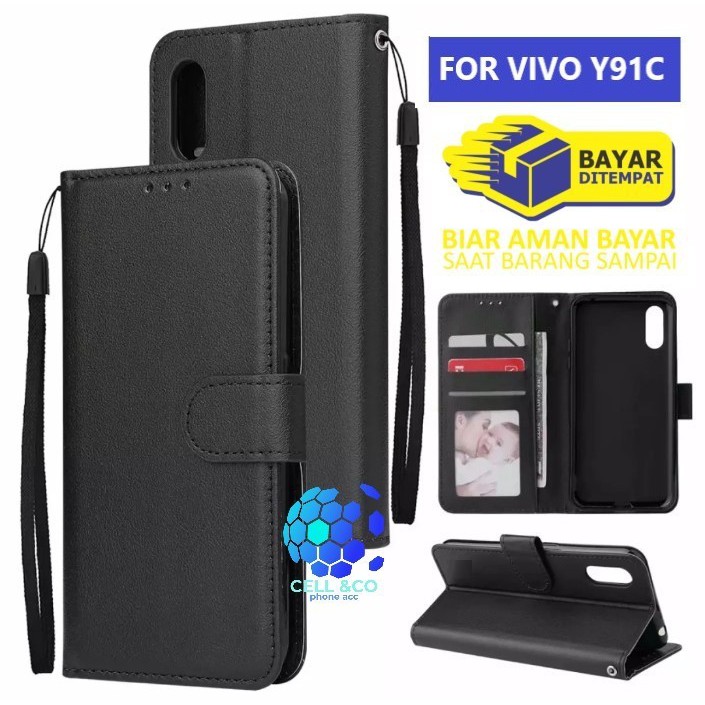 Flip cover VIVO Y91C Flip case buka tutup kesing hp casing flip case leather wallet