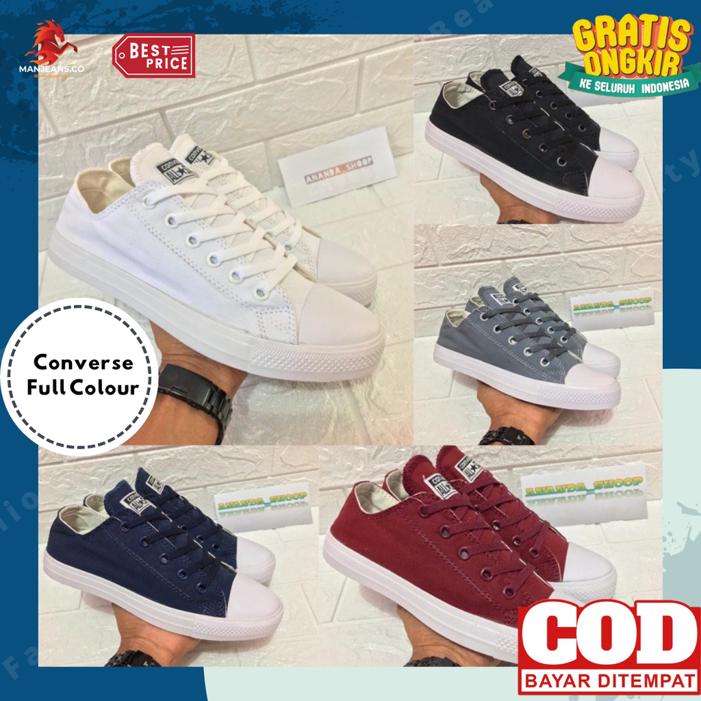 SEPATU SELOP SNEAKER SNEAKERS CASUAL CONVERSE FULL COLOUR PUTIH SEKOLAH PRIA WANITA IMPOR ORIGIN